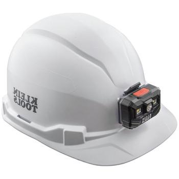 护头装置| 克莱恩的工具 60107RL无排气帽式安全帽，带可充电头灯-白色